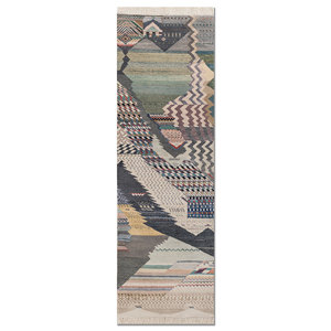 Manchaha Luxury Ivory Hand Knotted Wool Bamboo Silk Rug Geometric Modern Design Plush Handmade <b>Washable</b> for Teens' Home - Product Image 1