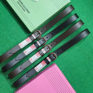 Cinturón de Mujer DD Ecológico de Cuero Genuino con Estampado de Grano - Product Image 1