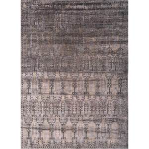 Tapis en laine et soie de bambou noué à la main bleu Viscaya, motif géométrique et abstrait pour la maison, couloir, chambre d'adolescent, rectangulaire AKWB-1332 - Product Image 1