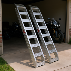 Best Aluminum <b>Loading</b> Ramps 72 In X 15 In Universal For Motorcycle Lawn Mower 2 Pcs <b>Top</b> Hook Attaching - Product Image 2