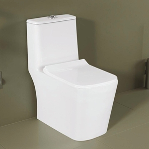 Inodoro Moderno de Una Pieza con Taza Alargada, Doble Descarga, Ecológico, Fácil de Limpiar, Montado en el Suelo, de Porcelana Vitrificada Blanca para Baño - Product Image 2