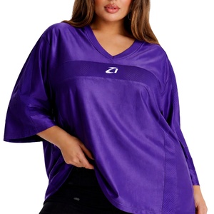Wholesale Purple Soccer Color Customizable <b>Mesh</b> American Football Jersey V-Neck Fitted Size Soccer Uniform OEM Bulk Order Supply - Product Image 1