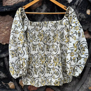 Falda con estampado de Bagru de algodón de verano para mujer Bohemia hecha a mano y traje de Festival superior para playa - Product Image 2