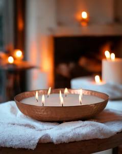 Juego de base de madera de 3 portavelas, recipiente de cera para velas, tarros de velas de metal sin tapa para decoración del hogar - Product Image 5