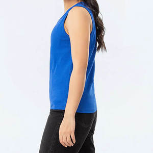 Camiseta sin mangas y camiseta de gimnasio con estampado personalizado para mujer Última moda Colores sólidos Ropa de verano Tallas grandes al por mayor - Product Image 1