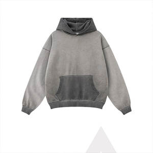 Sweats à capuche oversize en molleton imprimé tendance pour femmes, lavage à l'acide vintage, pull à manches longues, doublé pour l'hiver - Product Image 1