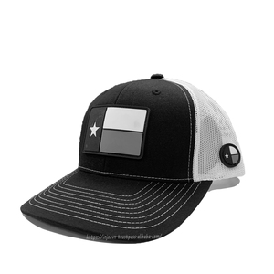 Alta calidad personalizado 3D EE. UU. Bandera Parche de goma PANA camionero sombrero al aire libre Casual completo negro de moda al por mayor de Vietnam - Product Image 2