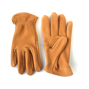 Guantes de trabajo de cuero Seguridad industrial Guantes de mano de cuero de grano de conducción resistente Fabricante - Product Image 1