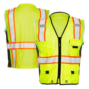 Chaleco con tira reflectante de alta visibilidad para hombre, chaleco de seguridad con cremallera, chaqueta para seguridad de construcción Personal - Product Image 5