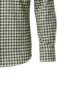 Chemise à carreaux gingham pour homme sur mesure, manches longues, boutonnée, style décontracté, coton, couleur vert et blanc, fabricant sur mesure, vente en gros, OEM - Product Image 6