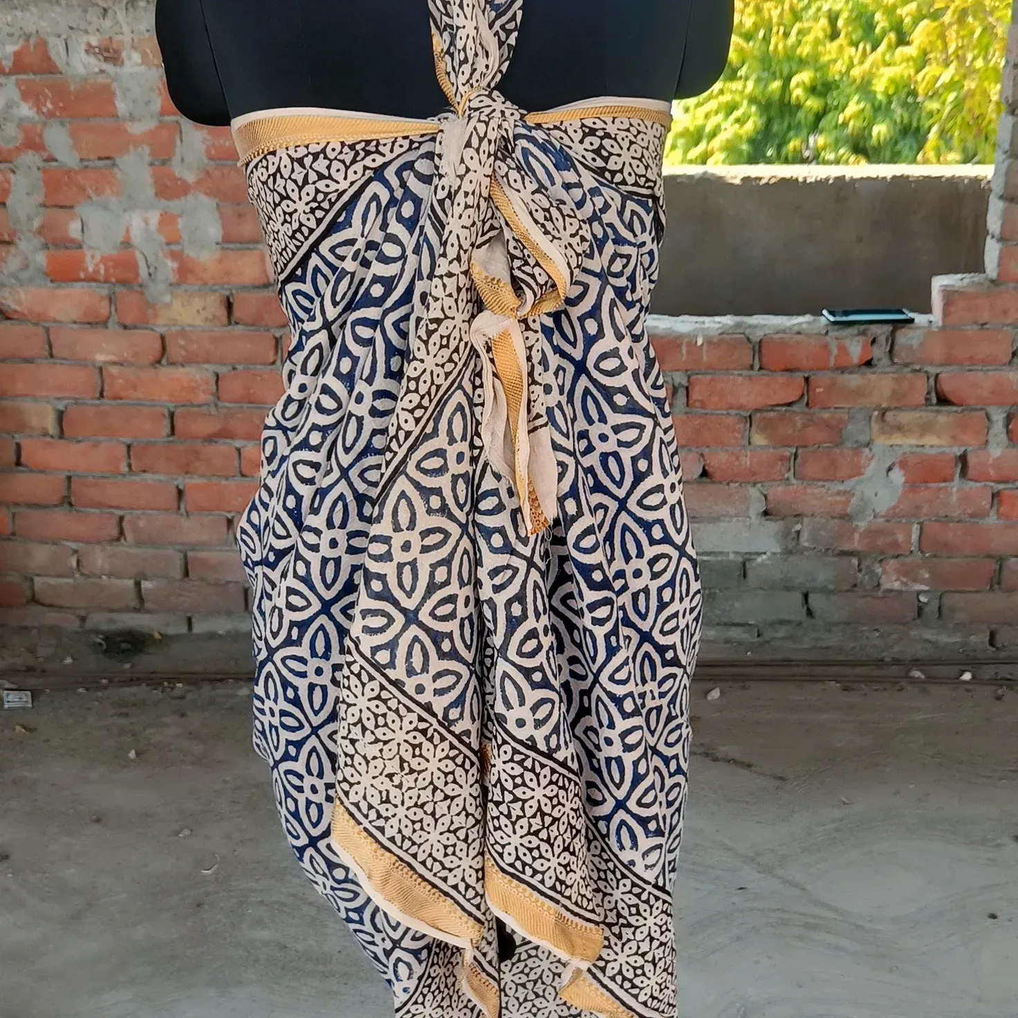 Sarongue clássico 100% algodão para homens e mulheres, sarongue tipo batik indonésio, sarongue estampado Dabu para homens e mulheres, atacado
