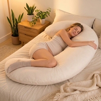 Oreiller de grossesse Hesen grand format en forme de C, lavable, doux pour la peau, soutien post-partum, oreiller de maternité pour bébé et grossesse