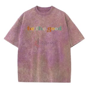 Vente en gros 100% coton T-shirts unisexes Mode Streetwear Pull Décontracté Lavé Usé Technique de Lavage à l'acide 220 Grammes Surdimensionné - Product Image 6