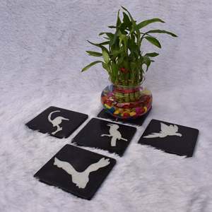 Posavasos de mármol con diseño de pájaros Accesorios para bebidas - Product Image 1