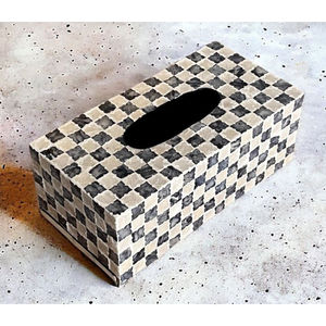 Fournisseurs en gros de dernière forme rectangulaire boîte à mouchoirs or noir nacre porte-mouchoirs hôtel restaurant fournitures - Product Image 3