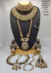 Conjunto de Collar y Aretes de Novia Étnicos de Alta Calidad Chapados en Oro, Diseño Moderno, Hechos a Mano, para Fiesta - Product Image 2