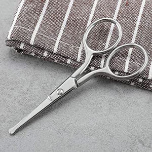 Ciseaux à poils de nez en acier inoxydable de 3.5 pouces, manche en céramique avec lame arrondie et incurvée et pointe pointue. - Product Image 6