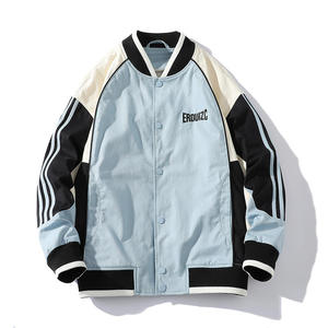 แจ็กเก็ตเบสบอลสำหรับผู้ชายเสื้อแจ็กเก็ตกันหนาวแบบลำลองปกตั้งมีหลายสี - Product Image 5