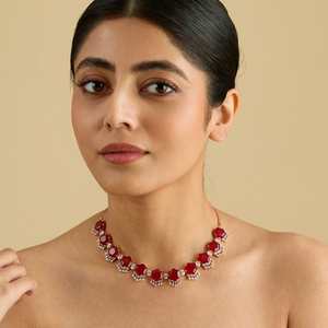 Hexagon Zircon <b>Necklace</b> for Wedding-Claw Setting Zinc Alloy - Product Image 1