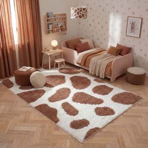 Tapis shaggy Netline Home Moodi Terra Froth - Tapis rectangulaire en peluche fabriqué à la machine, 4 m de large, imprimé animal classique, pour couloir - Product Image 2