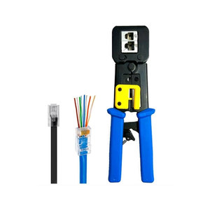 Soft Grip Plastic, ABS, Steel cat5e cat6 <b>Rj45</b> Pass Through <b>Crimping</b> <b>Tool</b> - Product Image 1