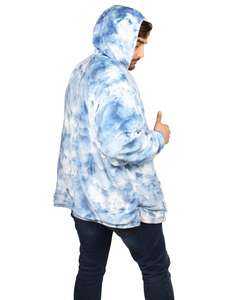 Customized Oversized <b>Wearable</b> Fleece <b>Blanket</b> Hoodie with Hood and Pocket Cozy Sweatshirt for Winter Comfort and Warmth - Product Image 1