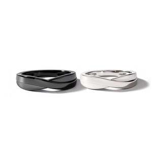 Jeulia Classic Crossover Couple <b>Ring</b> Set in Sterling <b>Silver</b> Fine Jewelry - Product Image 2
