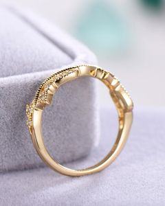 Anillo de diamantes de lujo para mujer de oro amarillo de 14 quilates con corte brillante redondo estilo romántico certificado IGI para aniversario - Product Image 4
