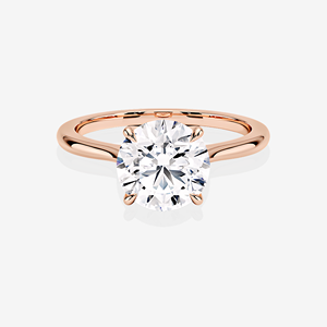 Anillo de Compromiso Petite Solitaire con Diamante Cultivado en Laboratorio de Corte Redondo, Anillo de Oro de 18K - Product Image 6