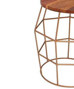 Modern Customized Round Wooden Top Gold Plated Side Table For Hotel Home Living Room Restaurant in <b>Low</b> Price - Product Image 4