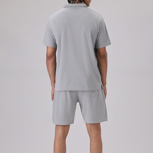 ชุดเซ็ตเสื้อยืดกางเกงขาสั้นผู้ชายผ้าฝ้ายระบายอากาศดีสำหรับฤดูร้อน ชุดลำลองสองชิ้น เสื้อแขนสั้น - Product Image 2
