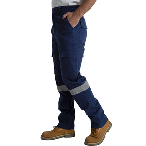 Custom Reflective Safety Cargo Pants With Multi-Pockets Double <b>Knee</b> Mid Waist-Breathable Work Pants - Product Image 2