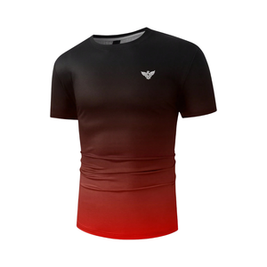 T-shirt Homme Col Rond Manches Courtes Ombré Coupe Droite Décontracté Sportswear 220g Imprimé Léger Confortable Mode Estivale - Product Image 1