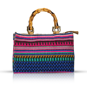 Export Selling New Design Tote Bag With Bamboo Handle <b>Unique</b> Bohemia Style Evil Eye Design Tote Bag In Wholesale Price - Product Image 6