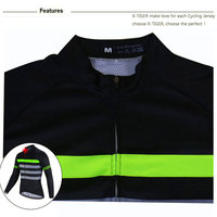 Jersey de Ciclismo de secado rápido para hombre con costuras duraderas y logotipos reflectantes para seguridad nocturna Pro Fit Men Jersey de ciclismo de carretera