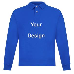 เสื้อโปโลแขนยาวลำลองสำหรับผู้ชายเสื้อผ้าคอตตอน100% ยอดนิยมดีไซน์แฟชั่นแขนยาวโลโก้ตามสั่งผลิต - Product Image 1