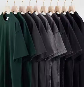 T-shirt vintage 100% coton surdimensionné à motif solide pour hommes, impression numérique, logo, style formel - Product Image 2