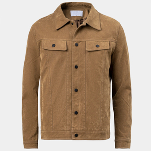 Chaqueta de Cuero PU Personalizable de Fabricante Directo, Color Caqui Oscuro, Manga Larga, Invierno, Transpirable, Anti-UV, Forro de Piel Sintética - Product Image 1