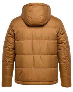 Chaqueta Acolchada Marrón para Hombre con Capucha, Chaqueta de Invierno Cálida con Múltiples Bolsillos, Ropa de Calle Informal, Cortavientos - Product Image 2