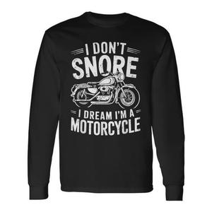 Camiseta de manga larga para motociclistas con estampado de sueño de motocicleta y sin ronquidos - Producto promocional - Product Image 1