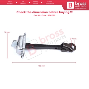 BDP1322 limiteur de sangle de contrôle d'arrêt de charnière de porte arrière pour Citroen C1 Peugeot 108 Toyota Aygo MK2 2014-On poignée de porte 5 portes - Product Image 6