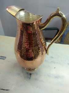 Jarra de agua de cobre con vaso de cobre, juego de 5 martilladas para agua potable para aumentar la inmunidad y aumentar la energía, regalos personalizados - Product Image 3