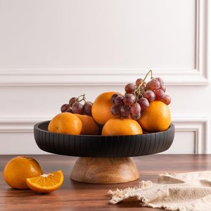 Elegant Wooden Serving <b>Bowl</b> for Home Decor Kitchen Table Essential Perfect for <b>Snacks</b> Serving Festive Holiday Design MULTICOLOR - Product Image 2