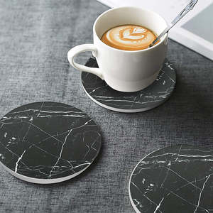 Handmade Wholesale Decorative Natural White black <b>Marble</b> <b>coasters</b> white <b>coaster</b> and black white <b>coaster</b> hexagon <b>coasters</b> - Product Image 4