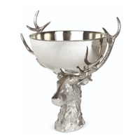 Porte-bouteilles décoratif et pratique en forme de tête de cerf, seau à glace en aluminium fait main argenté pour le vin, design contemporain, cadeaux promotionnels