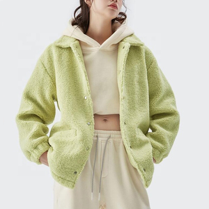 Logo personnalisé veste en polaire Sherpa de style rue haute pour femmes veste en polaire Sherpa pour femmes de mode personnalisée en plein air - Product Image 4