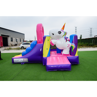 Prix bon marché rose rebondissant enfants princesse château gonflable rebond avec toboggan sautant maison videur ventilateur Combo