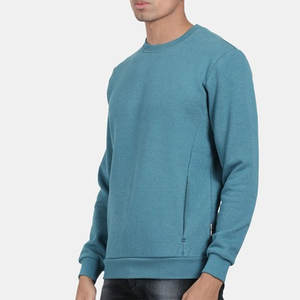 Sweat-shirt en polaire thermique d'hiver pour hommes 100% coton Long Durable Drop Shoulder Custom Full Sleeves Crewneck - Product Image 3