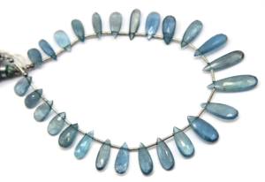 Cuentas naturales en forma de pera facetadas de Aguamarina musgo hechas a mano de 8 pulgadas para la fabricación de joyas tamaños 10X5MM a 20X6MM aprox. - Product Image 5