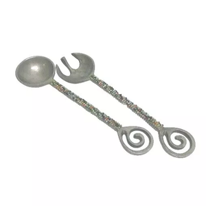 Suministro de fábrica Cuchara de ensalada de acero inoxidable Cubiertos Uso de té con mango de latón para el hogar Cuchara de vajilla Tamaño personalizado Hecho a mano - Product Image 5